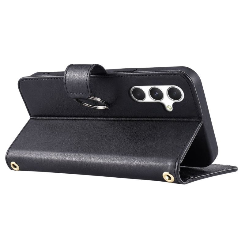 Folio Deksel Samsung Galaxy S25 5g Sirkulær Ring Og Stropper