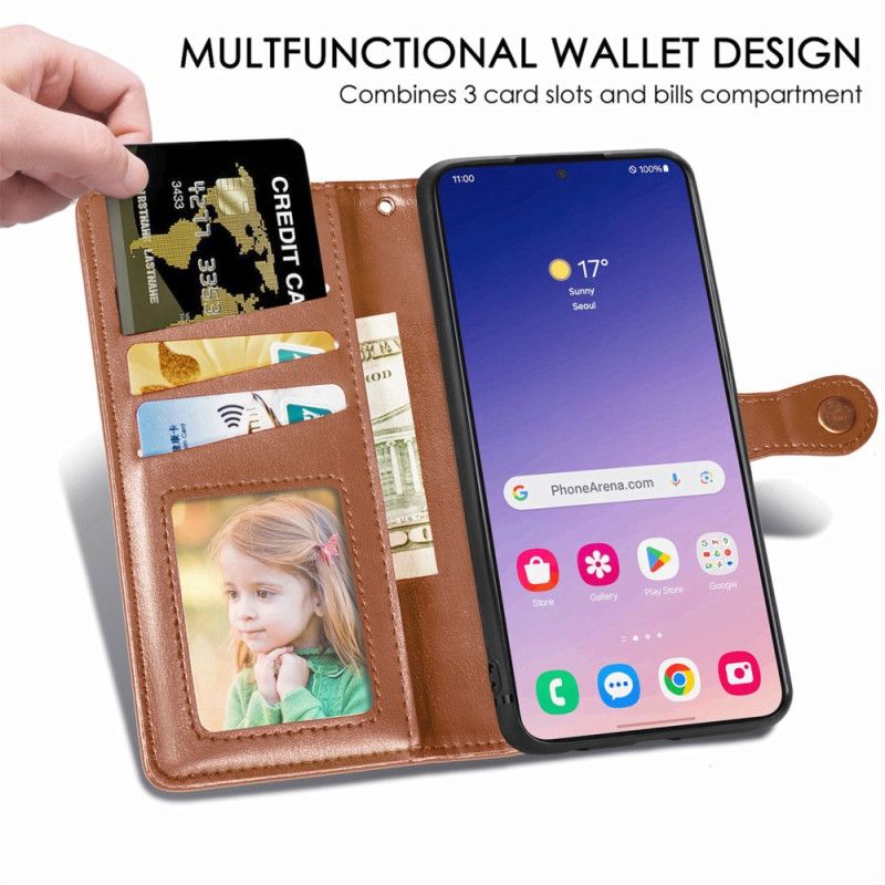 Folio Deksel Til Samsung Galaxy S25 5g Magnetisk Lås