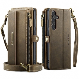 Lærdeksel Folio Deksel Samsung Galaxy S25 5g Full Rfid-lommebok