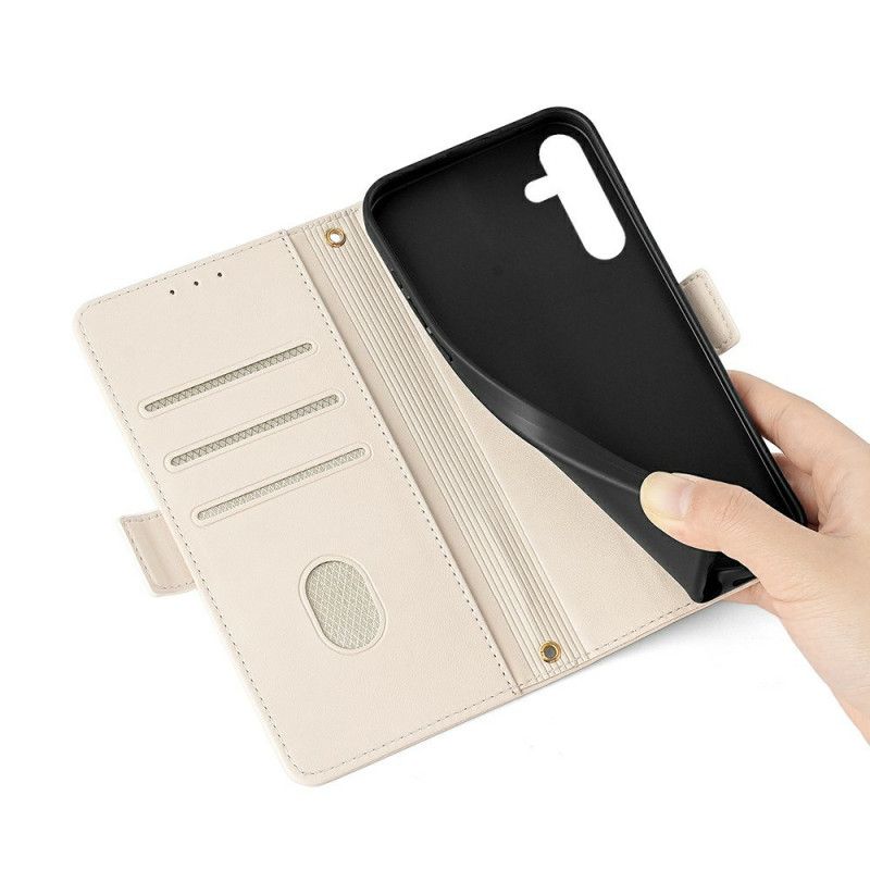 Lærdeksel Folio Deksel Samsung Galaxy S25 5g Metallstropplås