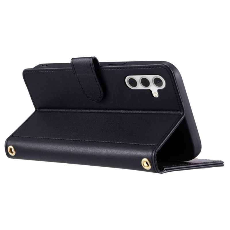 Lærdeksel Folio Deksel Samsung Galaxy S25 5g Mobildeksel Quiltet Design Pluss