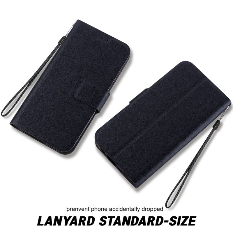 Lærdeksel Folio Deksel Samsung Galaxy S25 5g Mobildeksel Snor I Kunstskinn