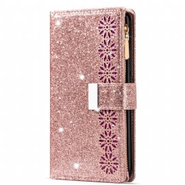 Lærdeksel Folio Deksel Samsung Galaxy S25 5g Paljettlommebok