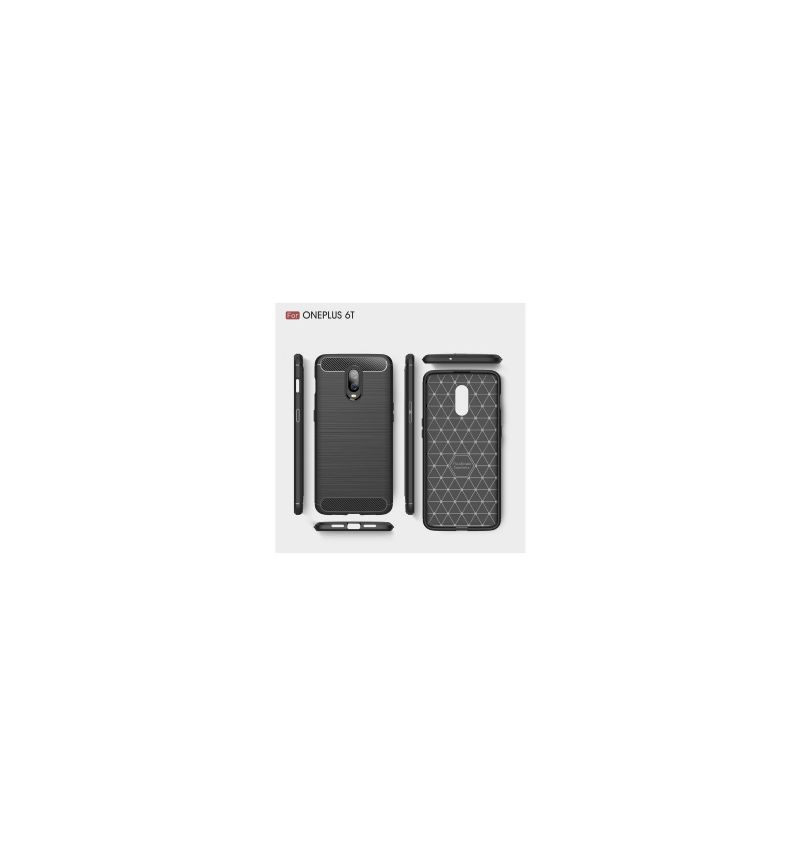 Deksel Til OnePlus 6T Børstet Karbongel