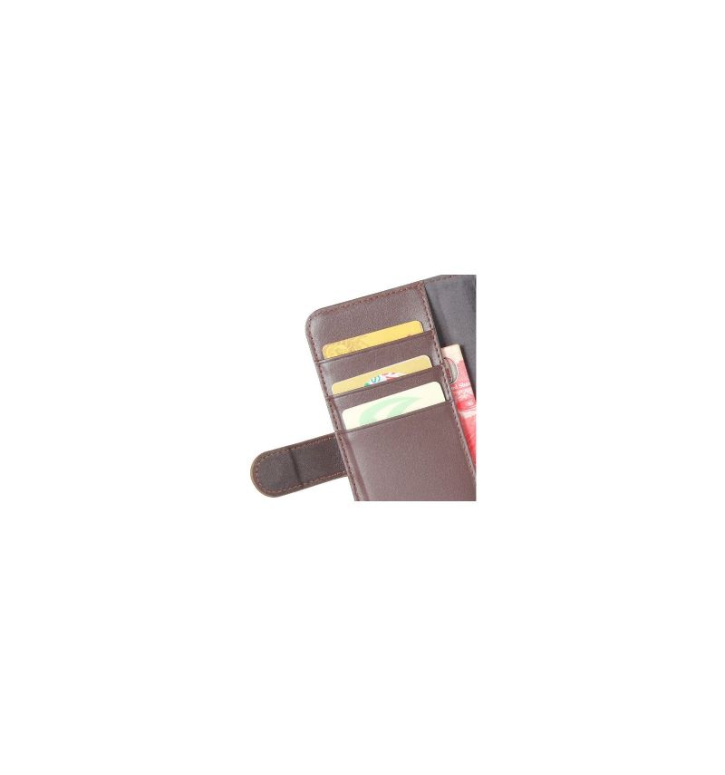Folio Deksel Til OnePlus 6T Premium Skinn - Brun