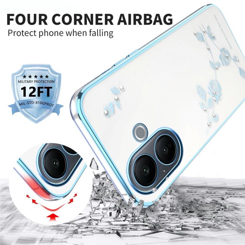 Deksel Vivo V60 Lite Rhinestones Og Evige Blomster Beskyttelse Deksel