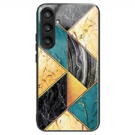 Deksel Samsung Galaxy S25 Plus 5g Farget Marmor I Herdet Glass