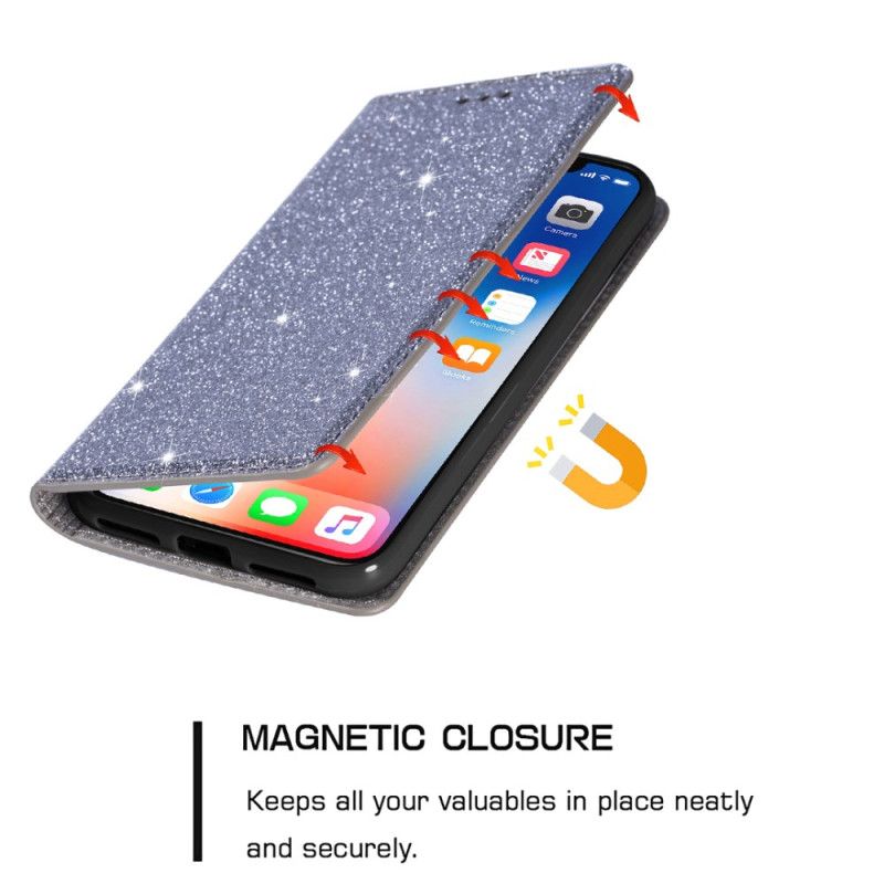 Folio Deksel Lær Samsung Galaxy S25 Plus 5g Mobildeksel Paljetter