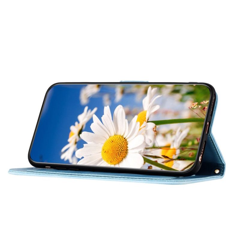 Folio Deksel Samsung Galaxy S25 Plus 5g Blomsterdesign Med Stropp