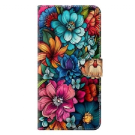 Folio Deksel Samsung Galaxy S25 Plus 5g Fargerike Blomster Beskyttelse Deksel
