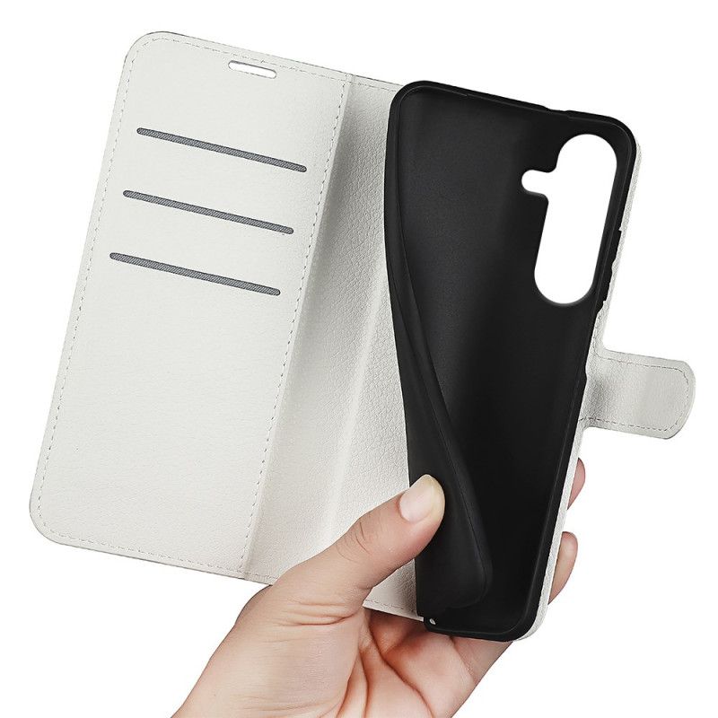 Folio Deksel Samsung Galaxy S25 Plus 5g Klassisk Litchi-imitasjonsskinn
