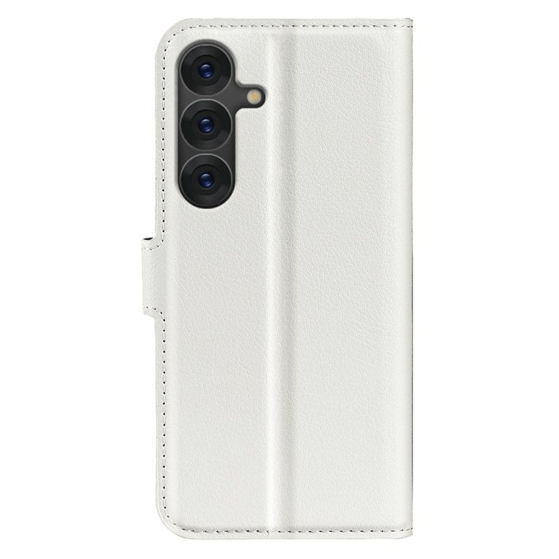 Folio Deksel Samsung Galaxy S25 Plus 5g Klassisk Litchi-imitasjonsskinn