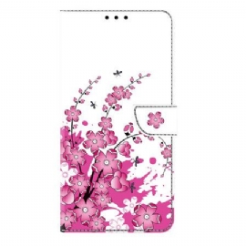Folio Deksel Samsung Galaxy S25 Plus 5g Rosa Blomstermønster Beskyttelse Deksel