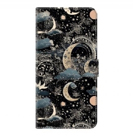 Lærdeksel Folio Deksel Samsung Galaxy S25 Plus 5g Månemønster