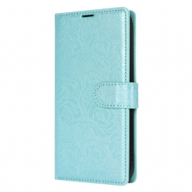 Lærdeksel Folio Deksel Samsung Galaxy S25 Plus 5g Mobildeksel Blomstertrykk Med Stropp