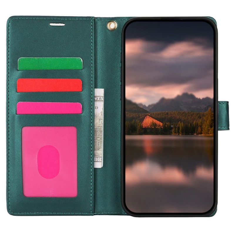 Lærdeksel Folio Deksel Samsung Galaxy S25 Plus 5g Mobildeksel Blomstertrykk Med Stropp