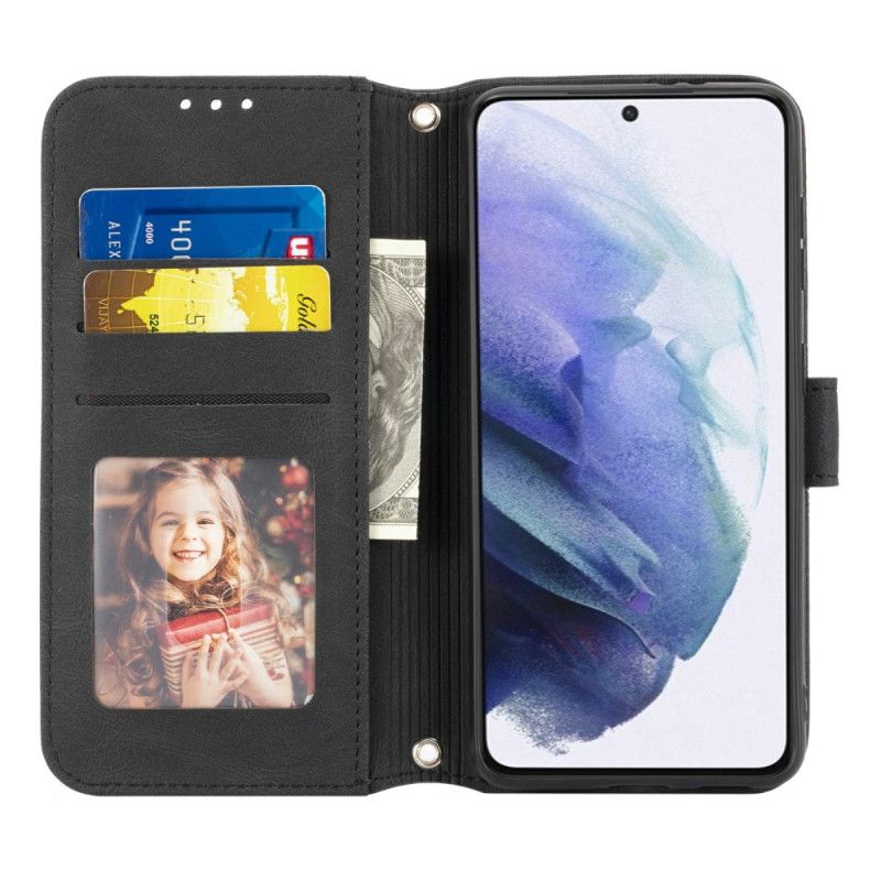 Lærdeksel Folio Deksel Samsung Galaxy S25 Plus 5g Mobildeksel Frise Og Stropp