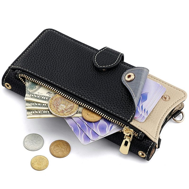 Lærdeksel Folio Deksel Samsung Galaxy S25 Plus 5g Mobildeksel Lommebok Med Kjede