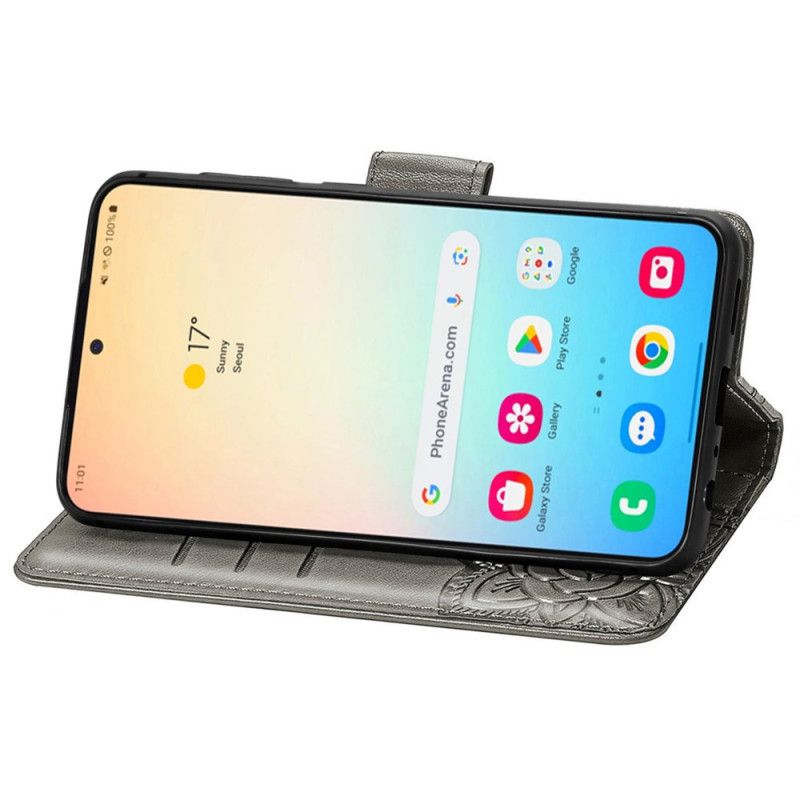 Lærdeksel Folio Deksel Samsung Galaxy S25 Plus 5g Mobildeksel Sommerfugl Blonder