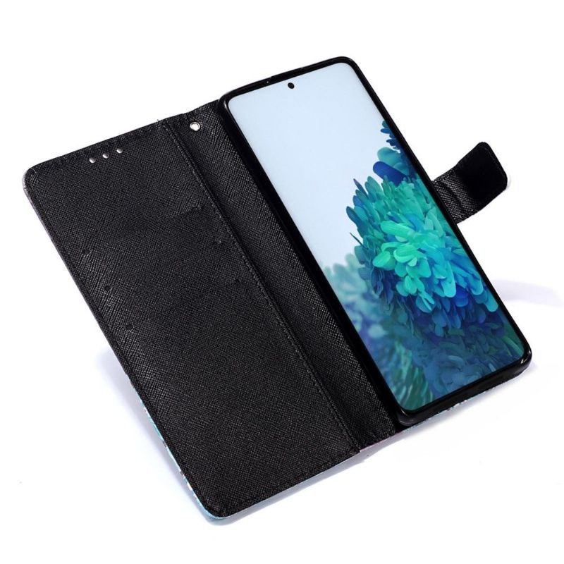 Folio Deksel Til Samsung Galaxy S21 Plus 5G Blomsterhodeskalle