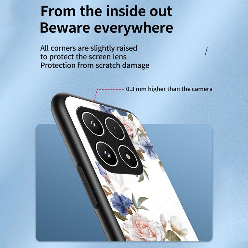 Deksel Xiaomi 17 Blomstermønster I Herdet Glass