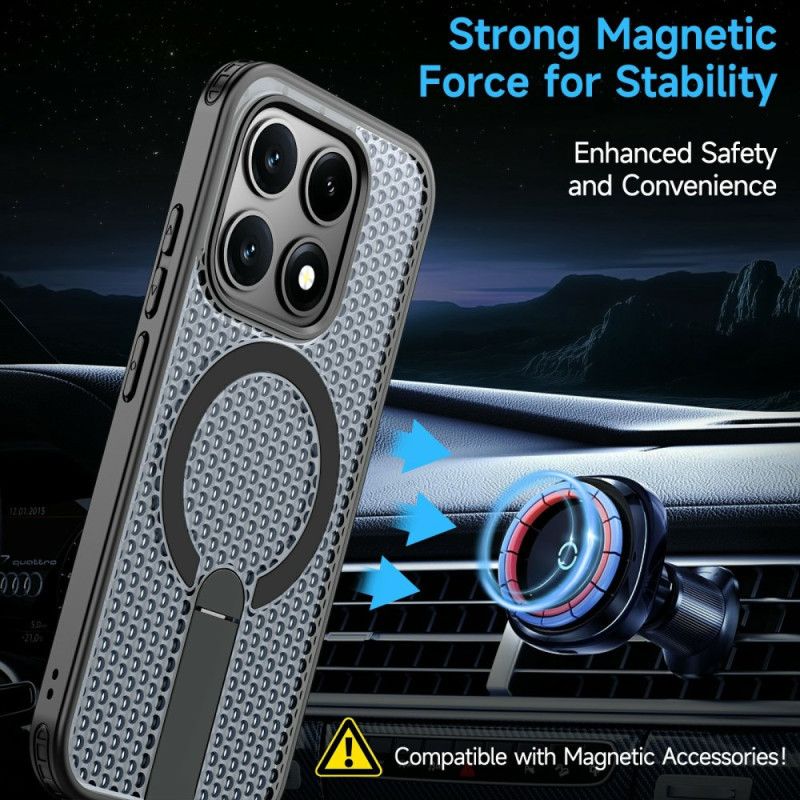 Deksel Xiaomi 17 Mobildeksel Magnetisk Rutenetttekstur Med Stativ