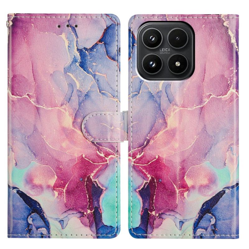 Folio Deksel Til Xiaomi 17 Grønn Og Rosa Marmor