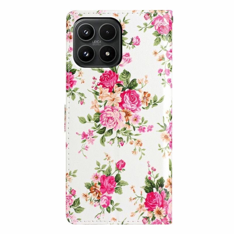 Folio Deksel Xiaomi 17 Rosa Blomstermønster Beskyttelse Deksel