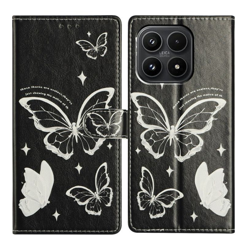 Folio Deksel Xiaomi 17 Svart-hvite Sommerfugler