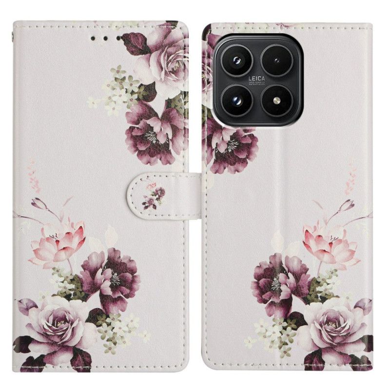 Lærdeksel Folio Deksel Xiaomi 17 Blomstermotiv