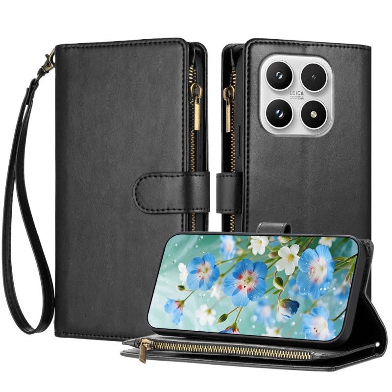 Lærdeksel Folio Deksel Xiaomi 17 Mobildeksel Lommebok Med Stropp