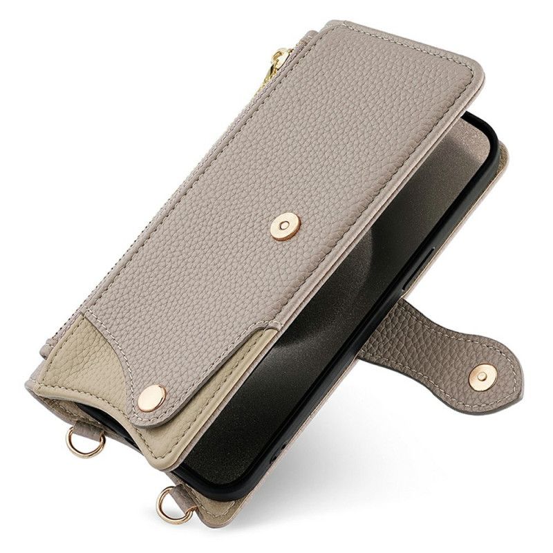 Lærdeksel Folio Deksel Xiaomi 17 Skulderstropp Med Speil Og Kjede