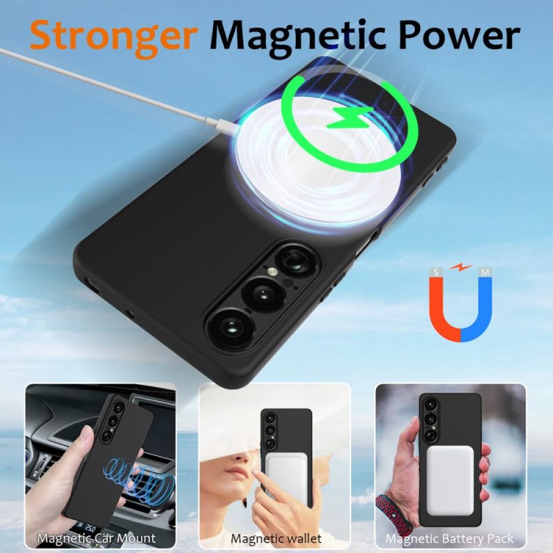 Deksel Til Sony Xperia 1 Vii Magsafe-kompatibel Silikon Med Snor