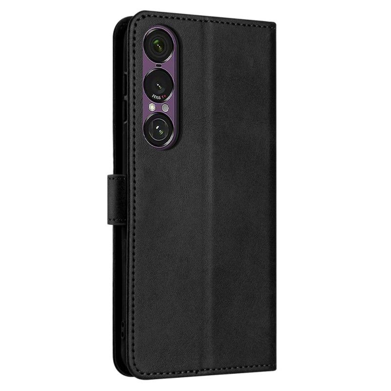 Folio Deksel Sony Xperia 1 Vii Skinn Med Stropp