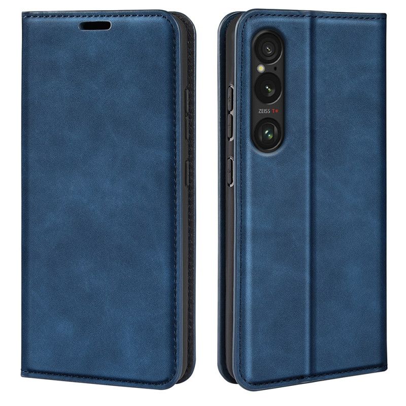 Folio Deksel Sony Xperia 1 Vii Skinnstil Beskyttelse Deksel