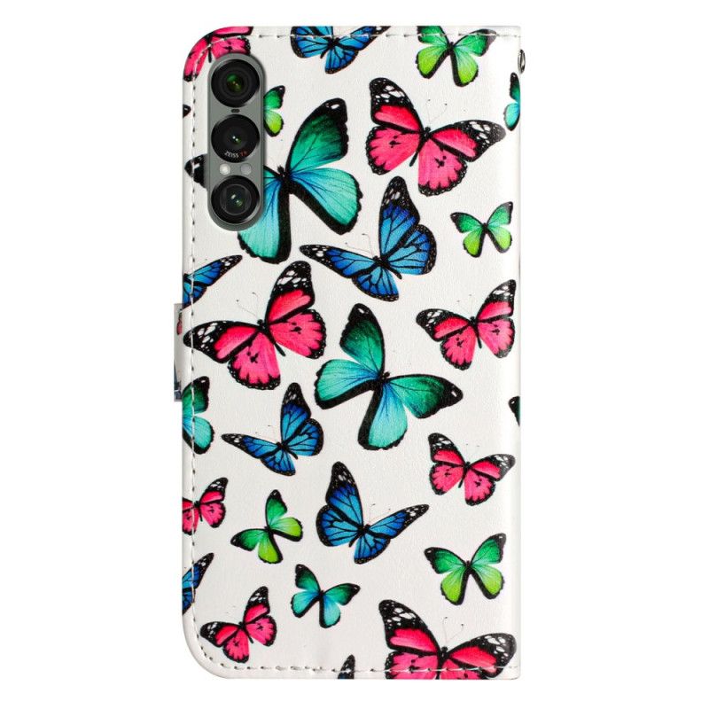 Folio Deksel Til Sony Xperia 1 Vii Sommerfuglmønster