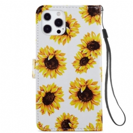 Lærdeksel Til iPhone 13 Pro Solsikkeblomst