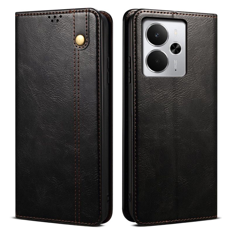 Folio Deksel Lær Realme 14 5g Vokset Imitert Skinn