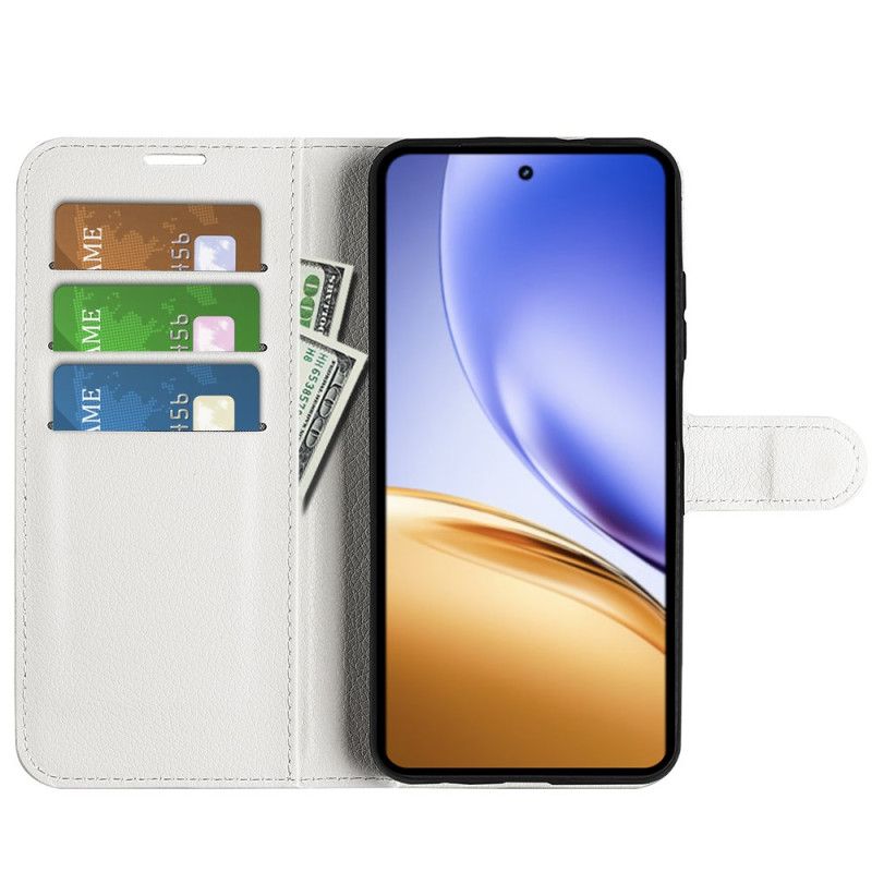 Folio Deksel Realme 14 5g Litchi-imitasjon I Skinn Beskyttelse Deksel