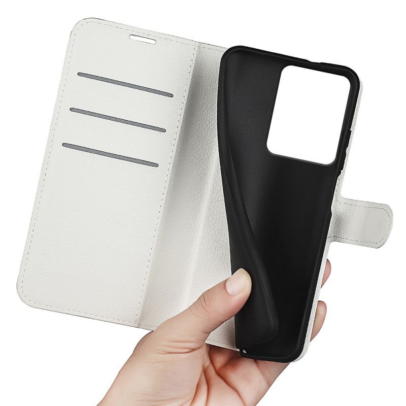 Folio Deksel Realme 14 5g Litchi-imitasjon I Skinn Beskyttelse Deksel