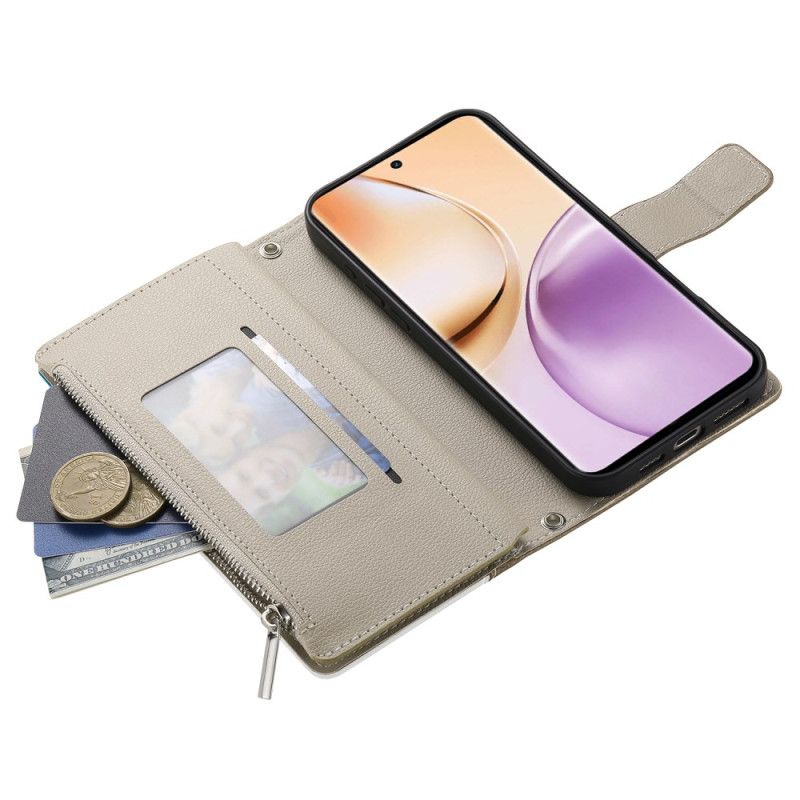 Folio Deksel Til Realme 14 5g Tofarget Med Stropp