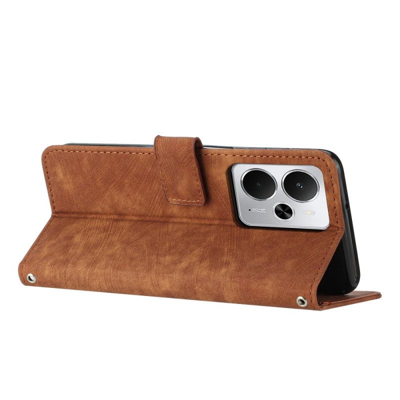 Lærdeksel Folio Deksel Realme 14 5g Mobildeksel Linjer