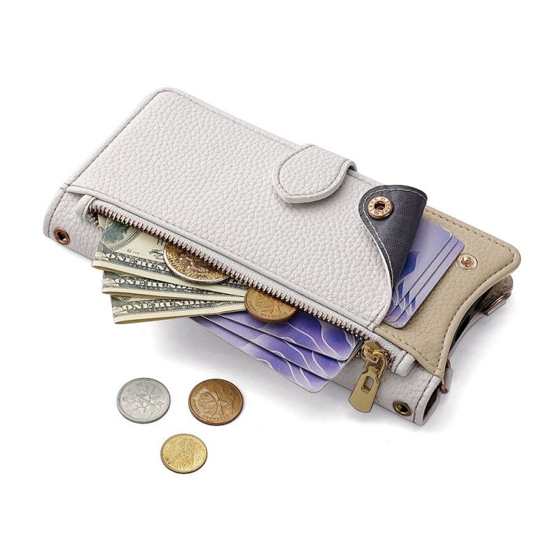 Lærdeksel Folio Deksel Realme 14 5g Mobildeksel Lommebokdesign Med Kjede