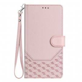 Lærdeksel Folio Deksel Realme 14 5g Rfid Med Bikakemønster