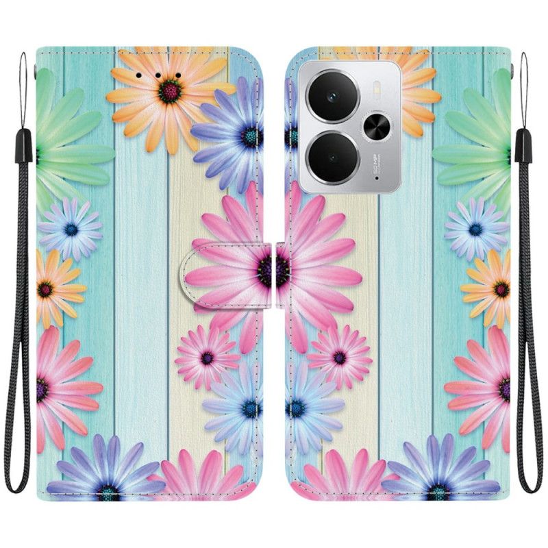 Lærdeksel Folio Deksel Realme 14 5g Solsikkemønster