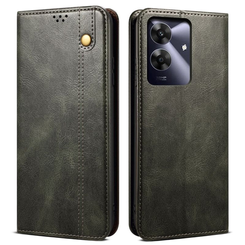 Folio Deksel Lær Realme Note 60x Vokset Kunstskinn