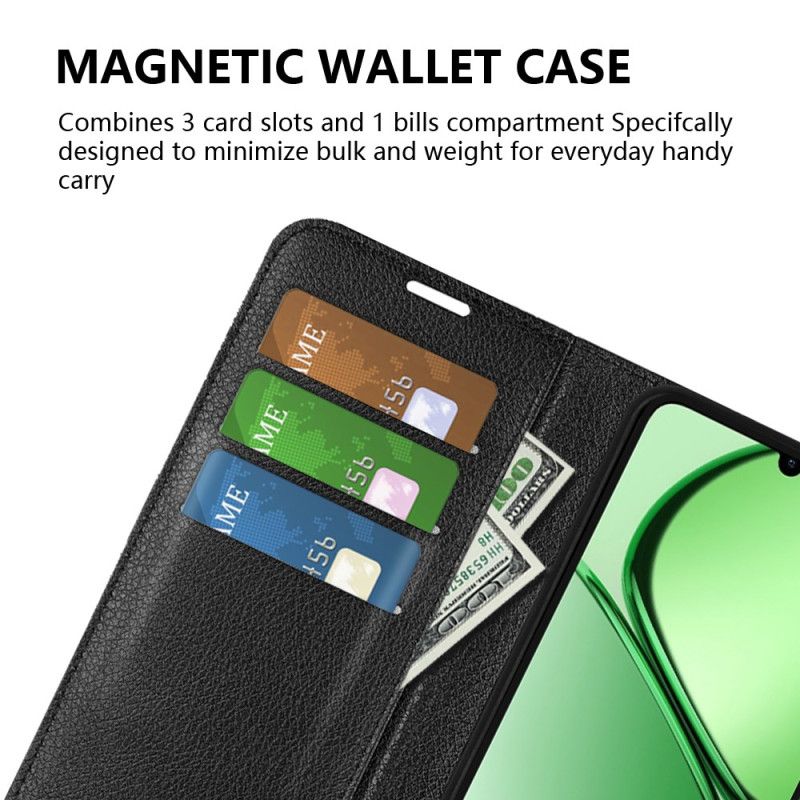 Folio Deksel Realme Note 60x Klassisk Litchi-kunstskinn