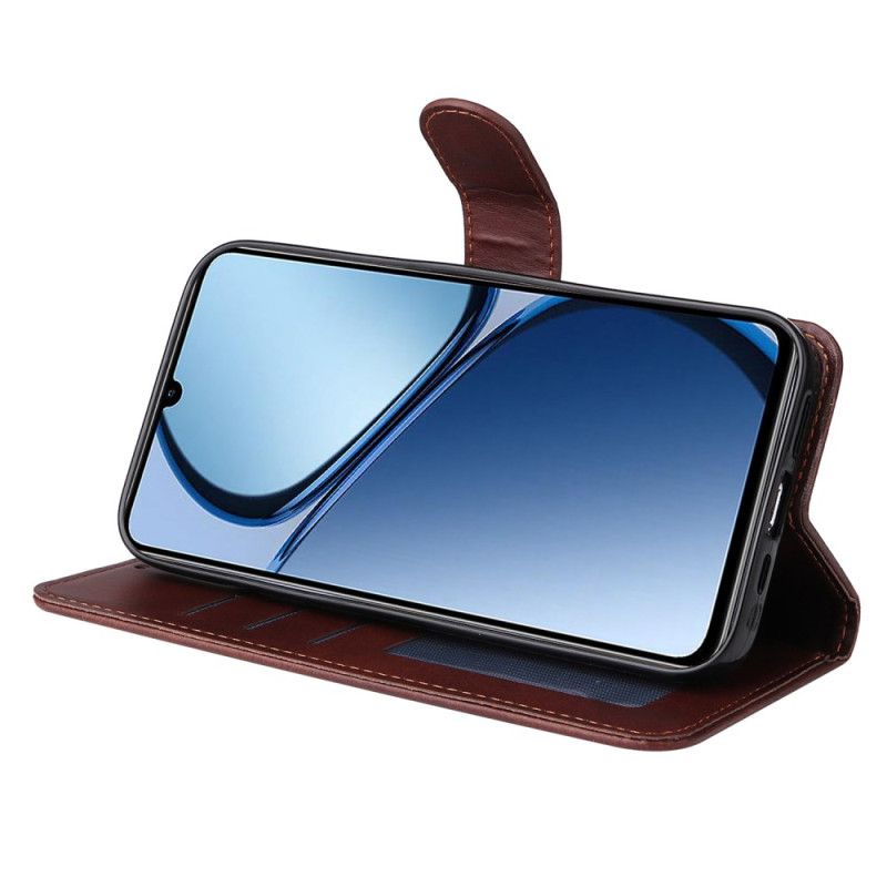 Folio Deksel Til Realme Note 60x Ensfarget Skinneffekt