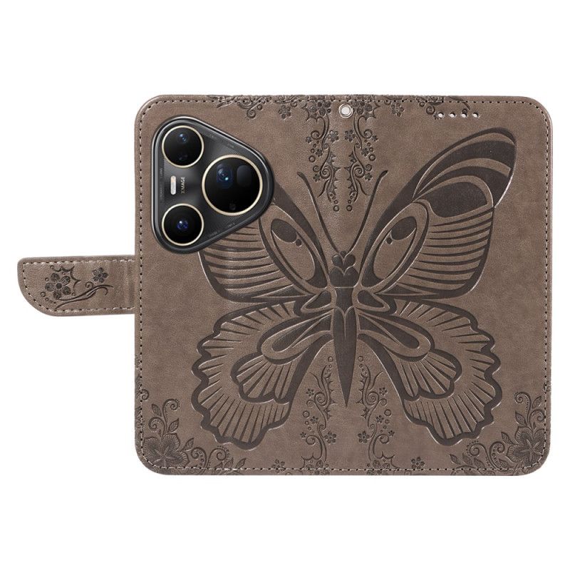 Lærdeksel Folio Deksel Huawei Pura 80 Ultra Grafisk Sommerfugl