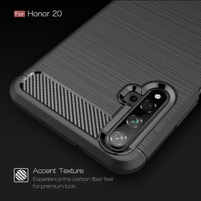 Mobildeksel Til Honor 20 Carbon Børstet Gel